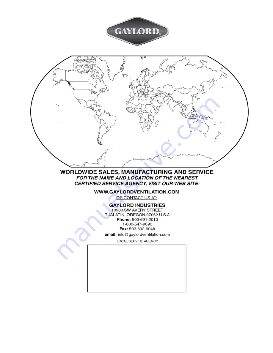 GAYLORD RSPC-ESP-OW Series Technical Manual Download Page 124