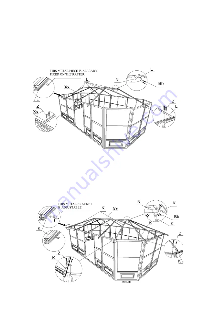 Gazebo penguin 41218-12 SAND Assembly Instructions Manual Download Page 8