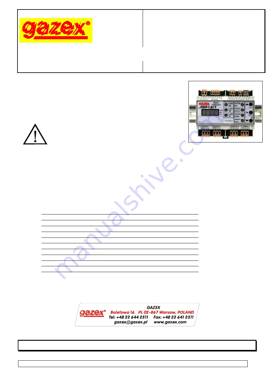 gazex MDP-1.A/ T Скачать руководство пользователя страница 1