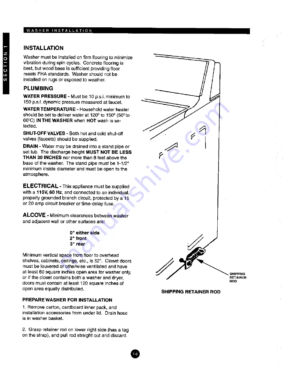 GE Consumer & Industrial Single Speed Front Service Full Size Washer Technician Manual Download Page 8