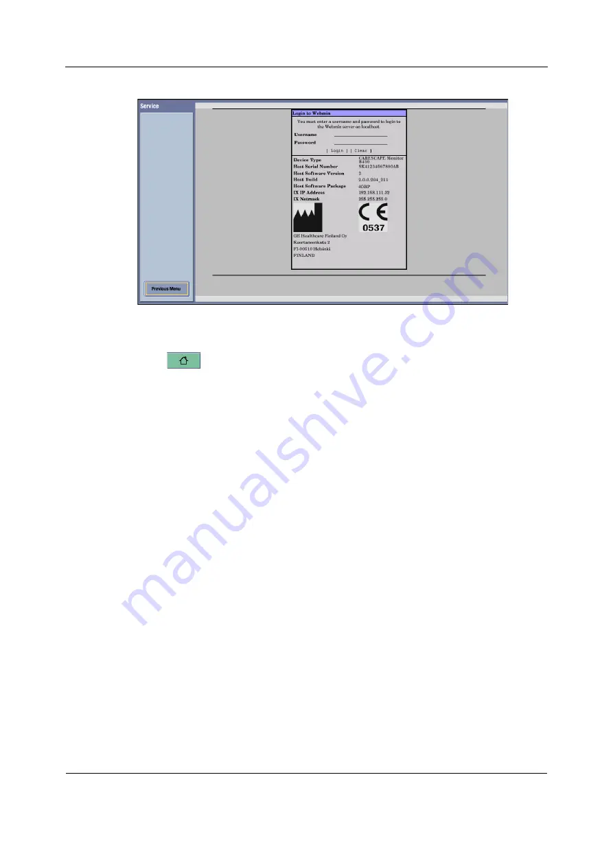 GE HEALTHCARE CARESCAPE Monitor B450 Technical Manual Download Page 48