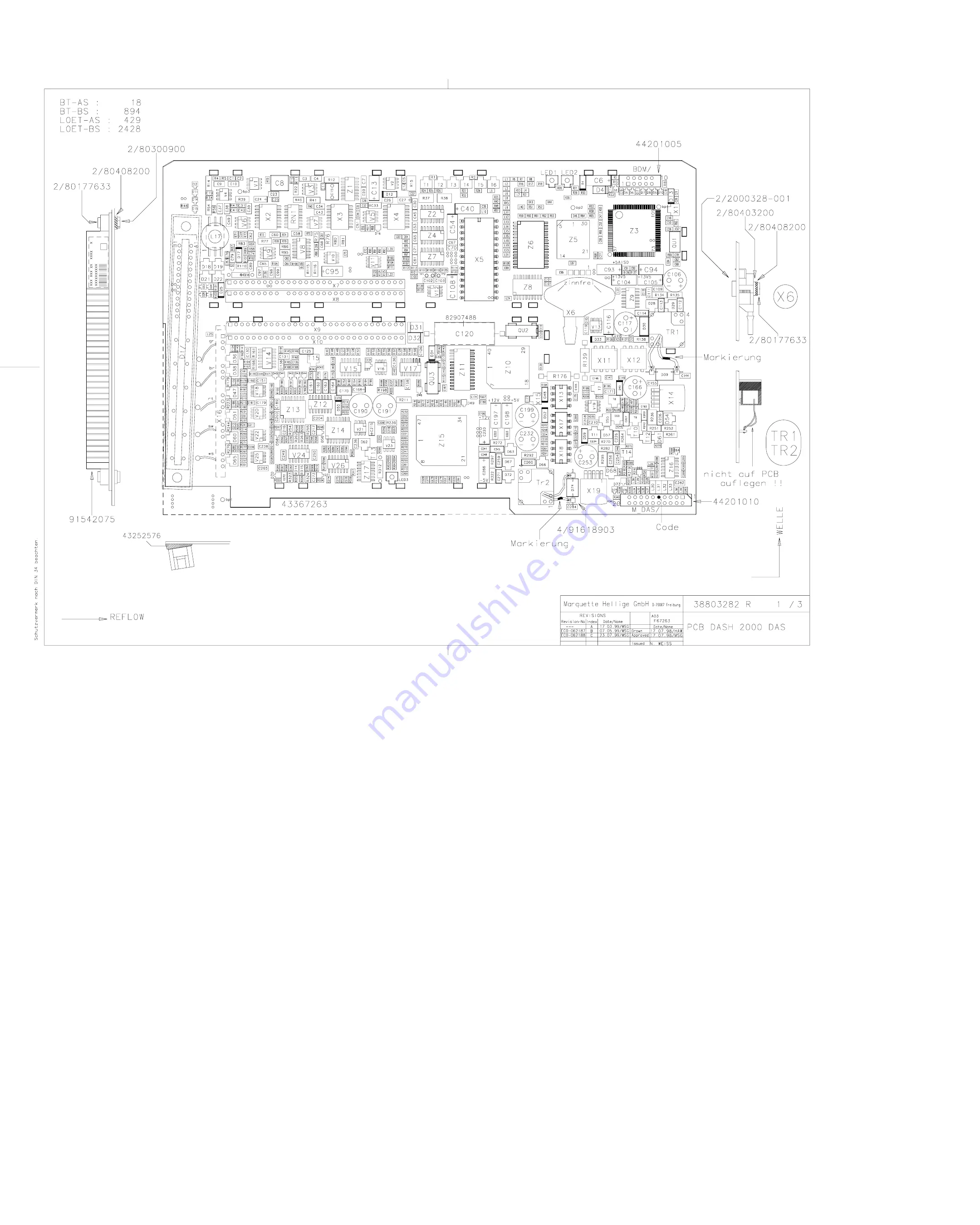 GE Medical Systems marquette Dash 2000 Service Manual Download Page 196