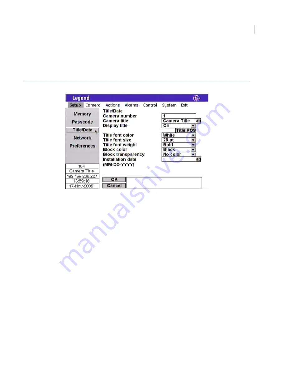 GE Security Legend IP User Manual Download Page 45