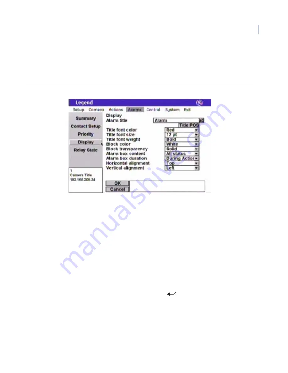 GE Security Legend User Manual Download Page 55