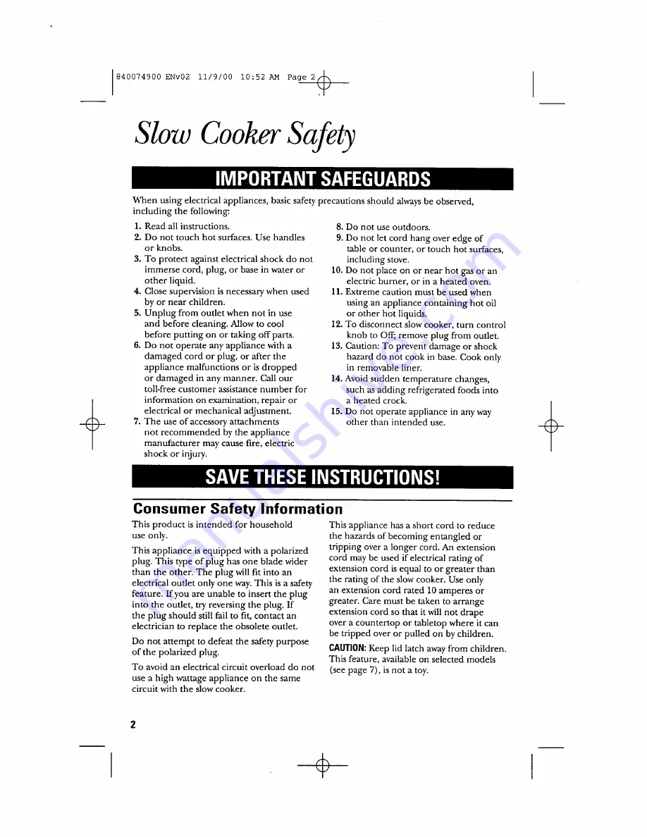 GE 106661 Owner'S Manual Download Page 2