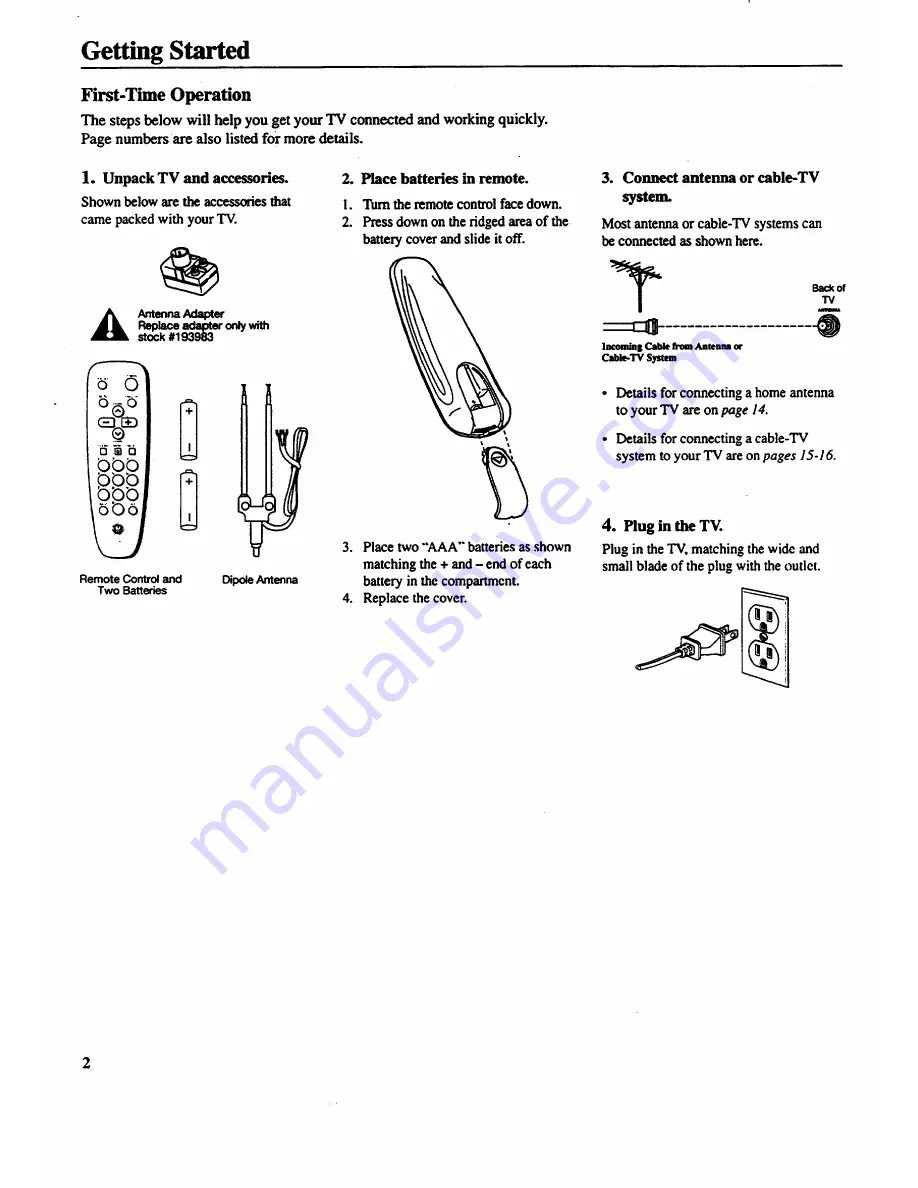 GE 13GP241 Скачать руководство пользователя страница 4