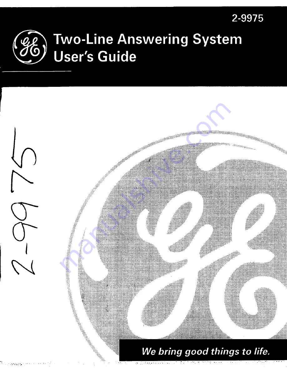 GE 2-9975 User Manual Download Page 1