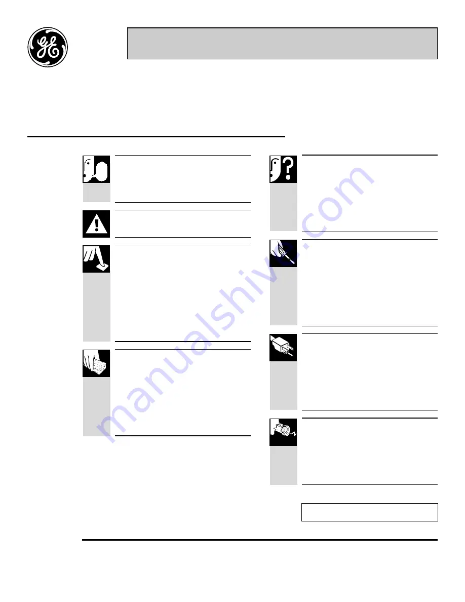 GE 20 Use And Care & Installation Manual Download Page 1