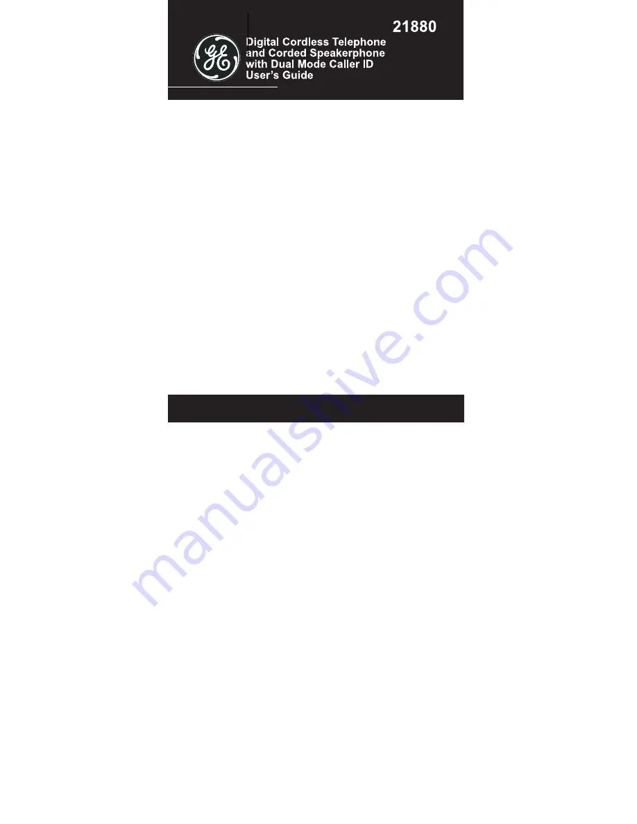 GE 21880 User Manual Download Page 1