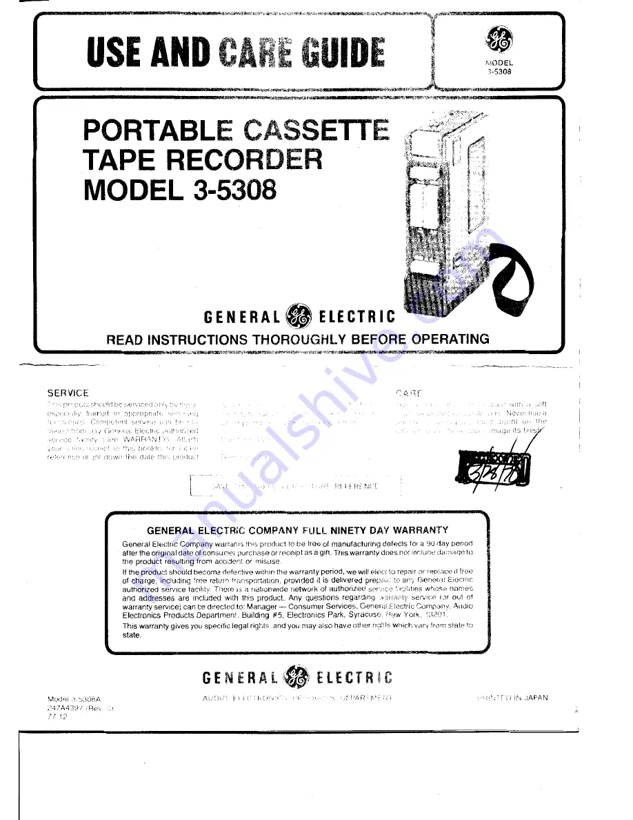 GE 3-5308 Скачать руководство пользователя страница 1