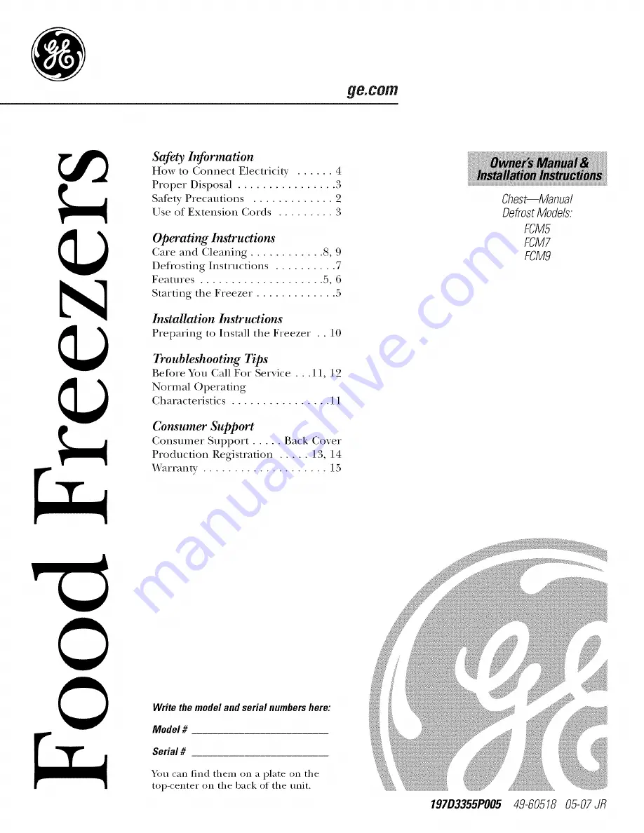 GE 49-60518 Owner'S Manual Download Page 1