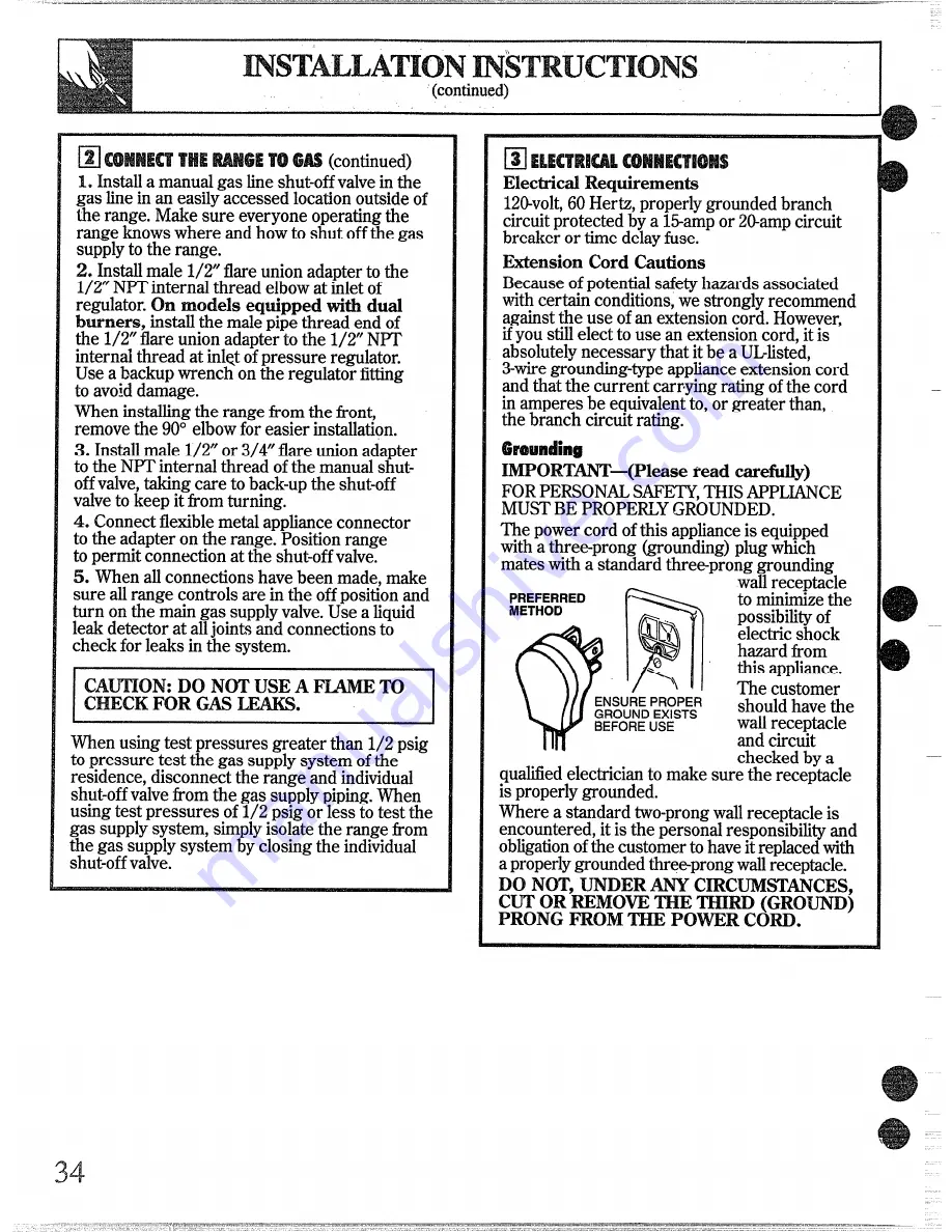 GE 49-8338 Use And Care & Installation Manual Download Page 35