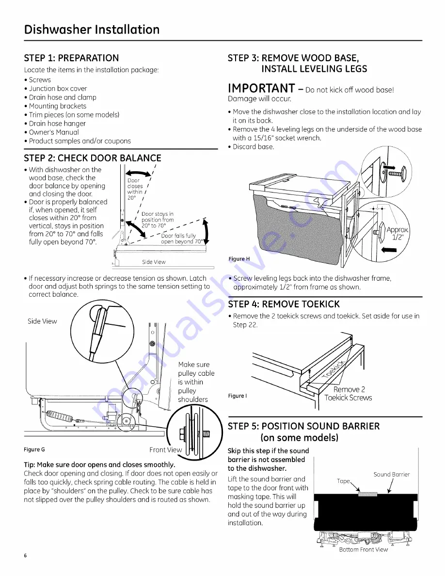 GE ADT521PGF0BS Installation Instructions Manual Download Page 6