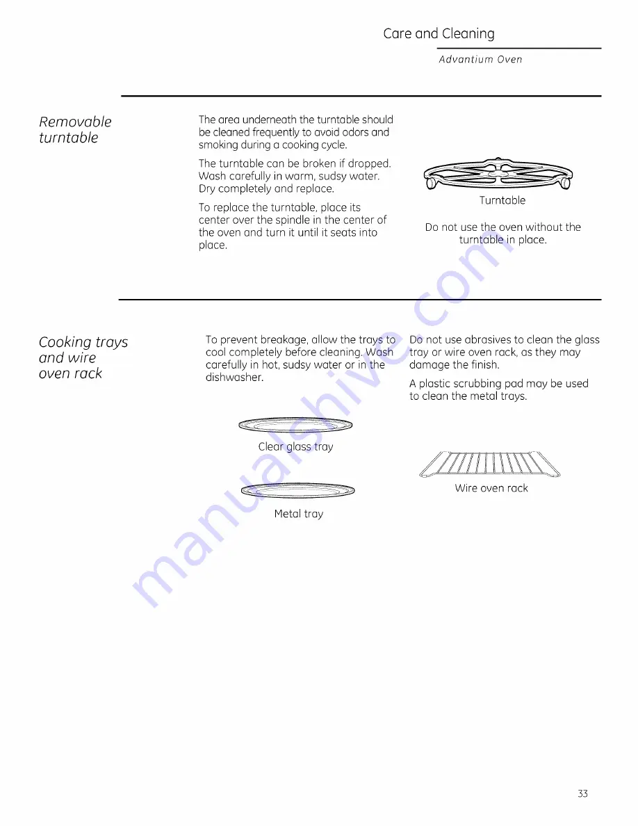 GE Advantium ZSA1201 Owner'S Manual Download Page 33