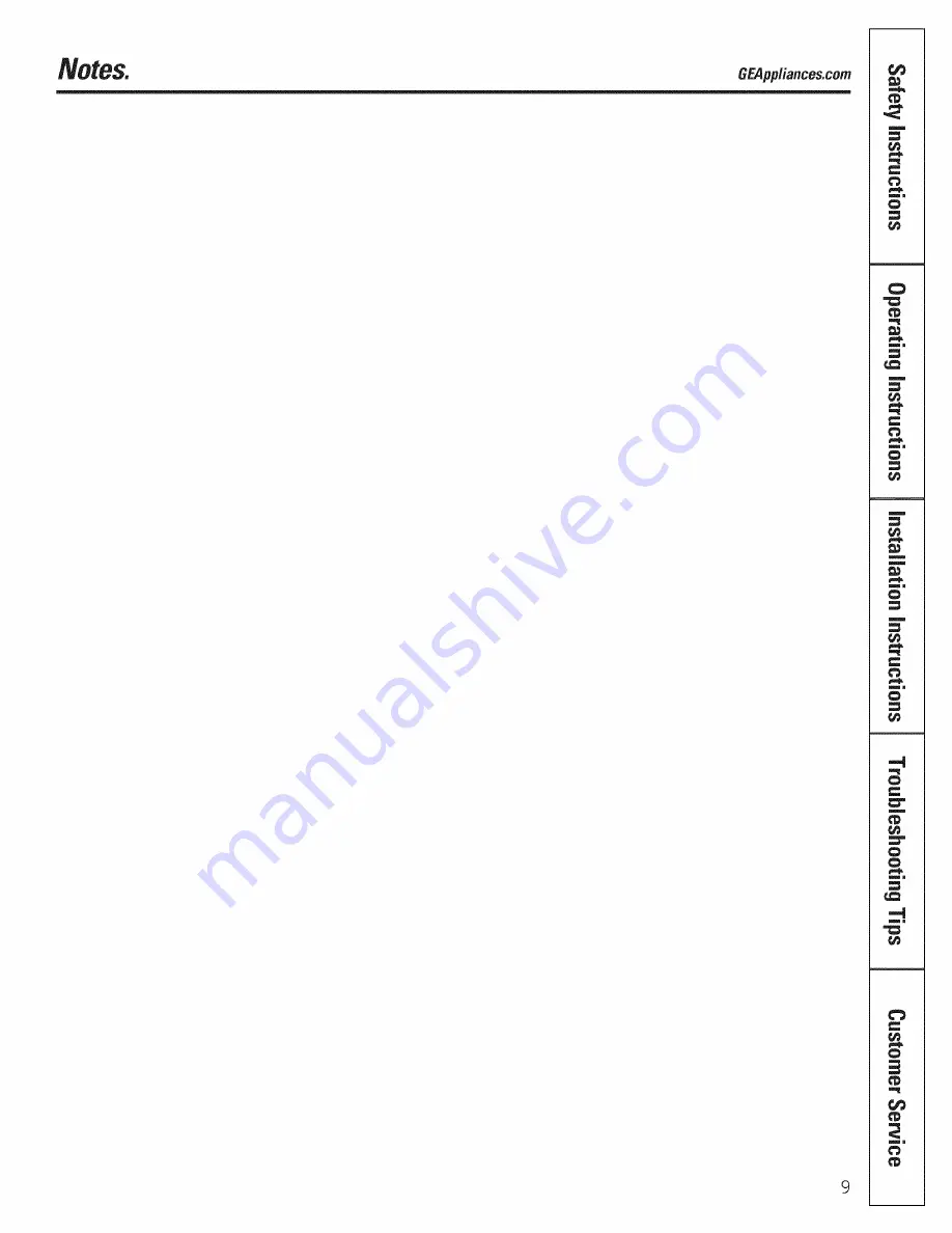 GE Appliances ADEW30 Owner'S Manual Download Page 9