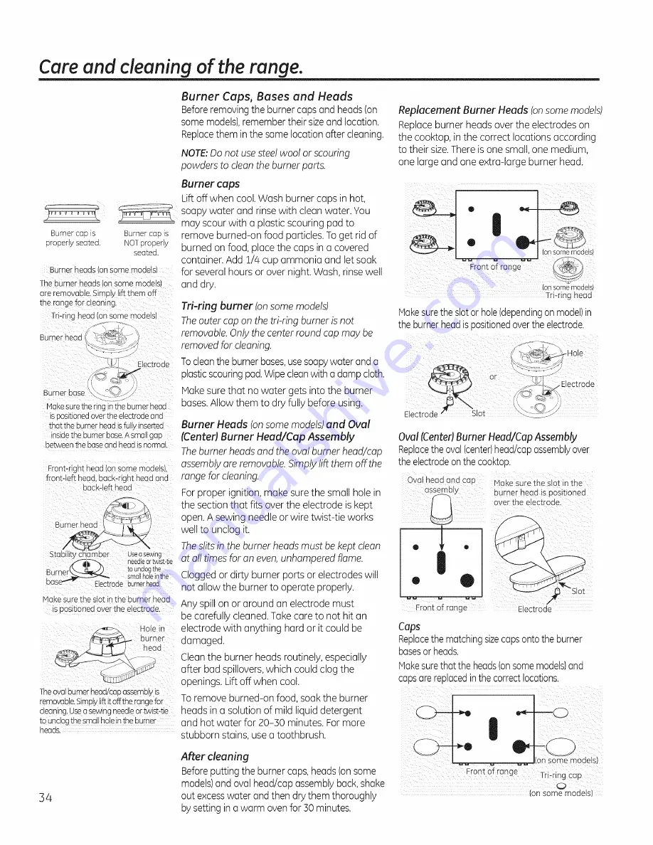 GE Appliances CG5985 Owner'S Manual And Installation Instructions Download Page 34