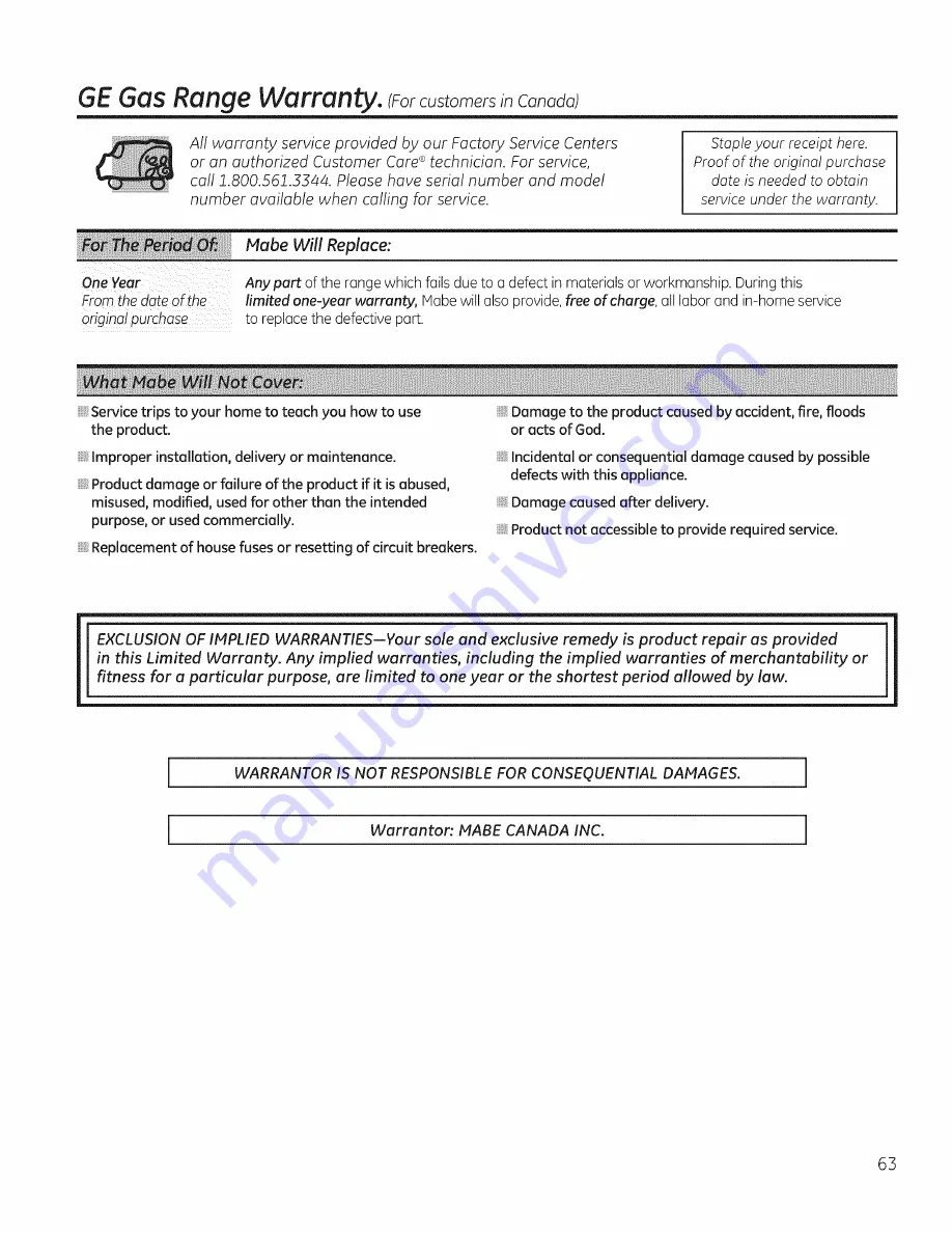 GE Appliances CG5985 Owner'S Manual And Installation Instructions Download Page 63