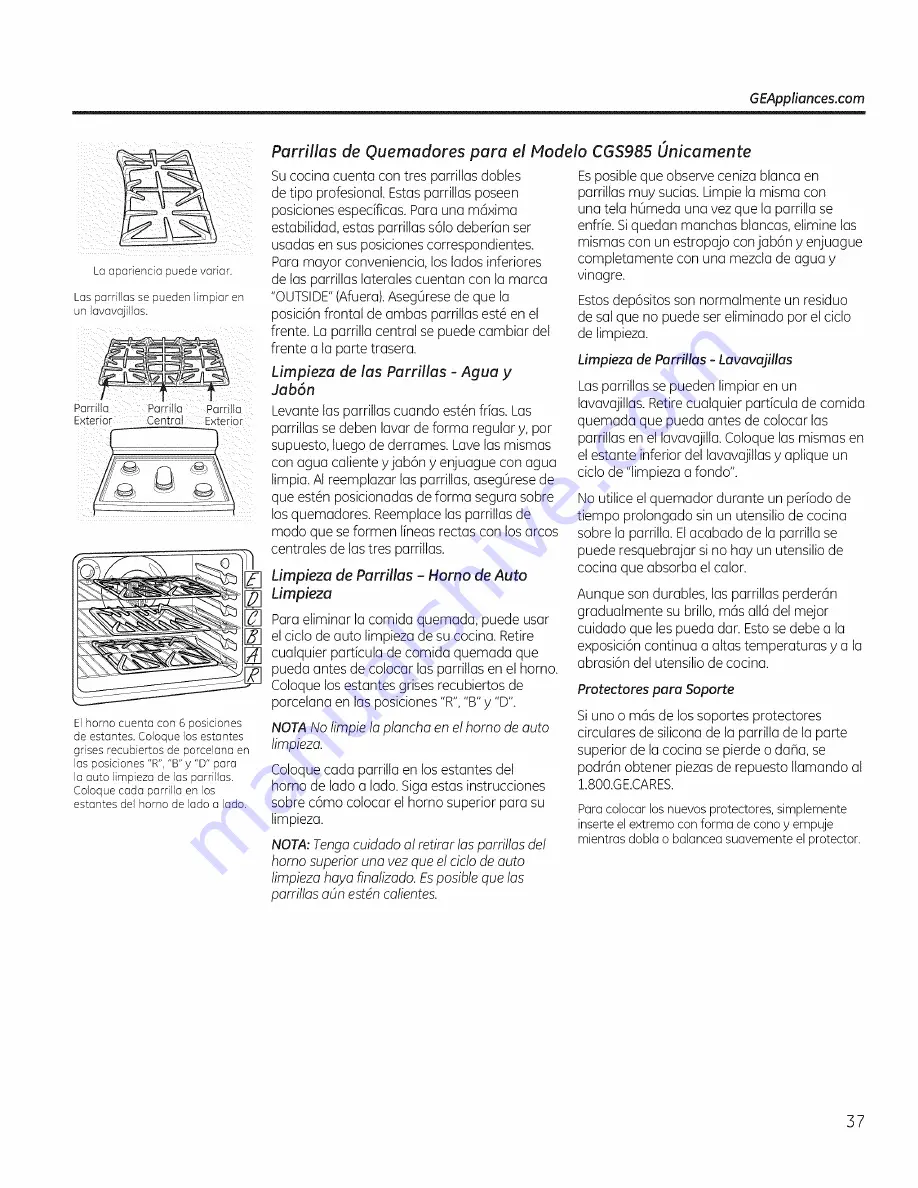 GE Appliances CG5985 Owner'S Manual And Installation Instructions Download Page 101