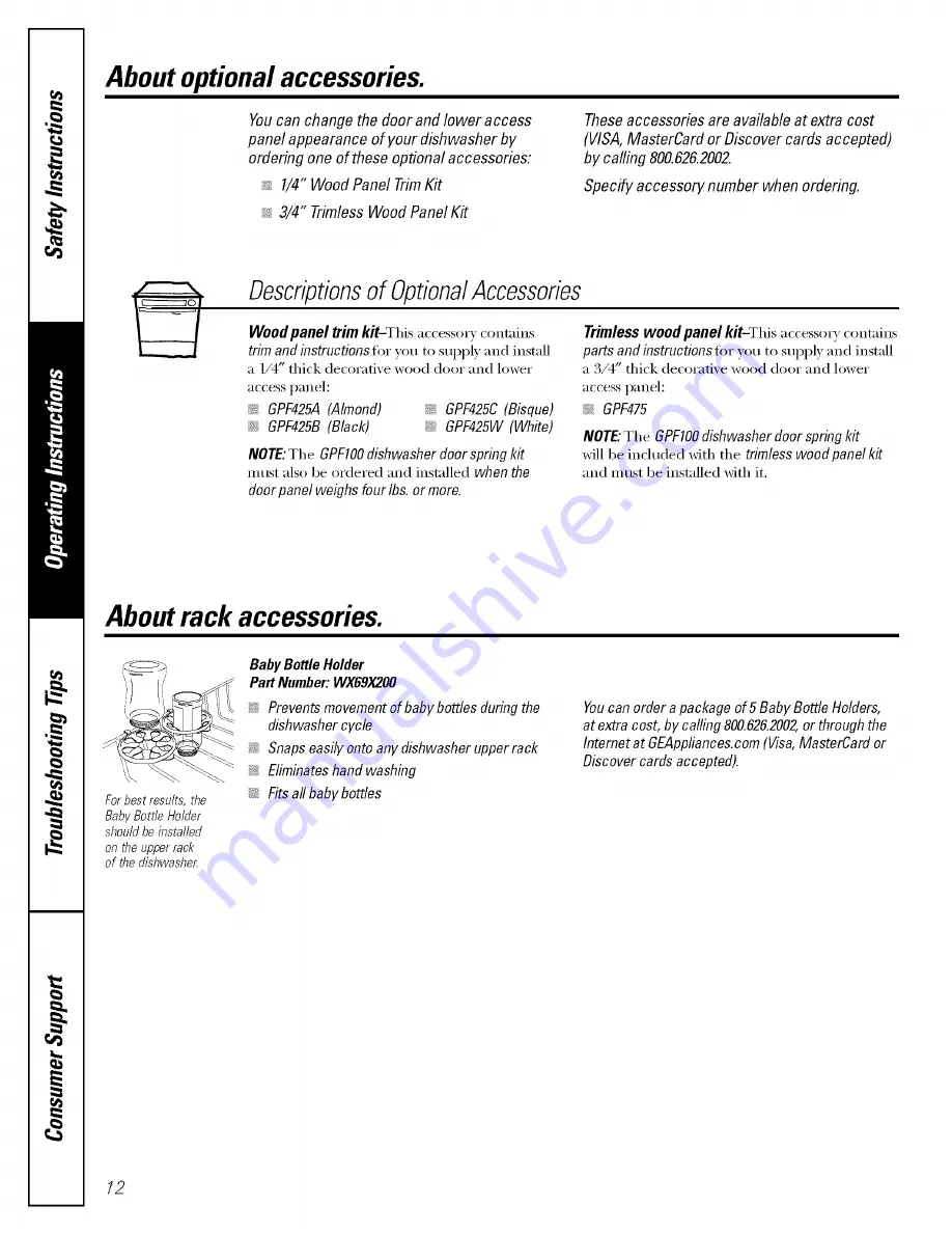 GE Appliances EDW3000 Series Owner'S Manual Download Page 12