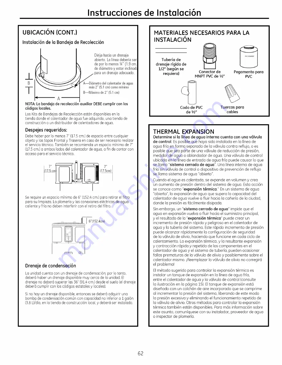 GE Appliances Geospring GEH50DEEDXX Owner'S Manual And Installation Instructions Download Page 62