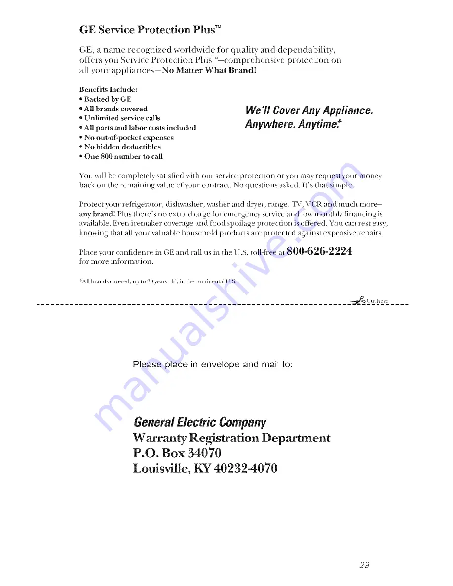 GE Appliances GSD4910 Owner'S Manual Download Page 29