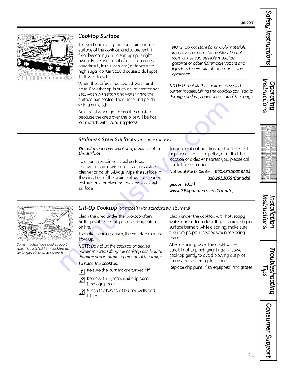 GE Appliances JGBS04 Owner'S Manual & Installation Instructions Download Page 23