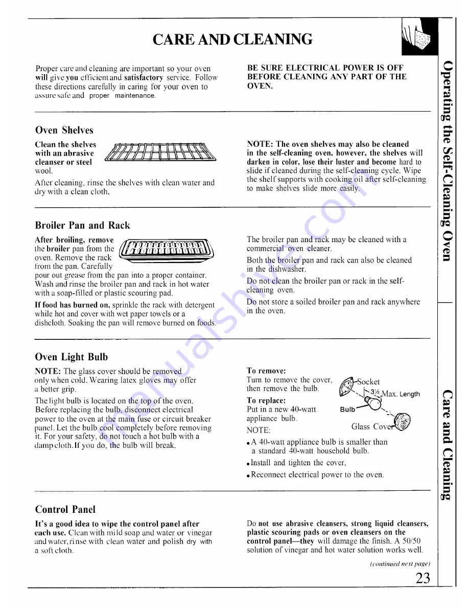 GE Appliances JTP13 Use And Care Manual Download Page 23