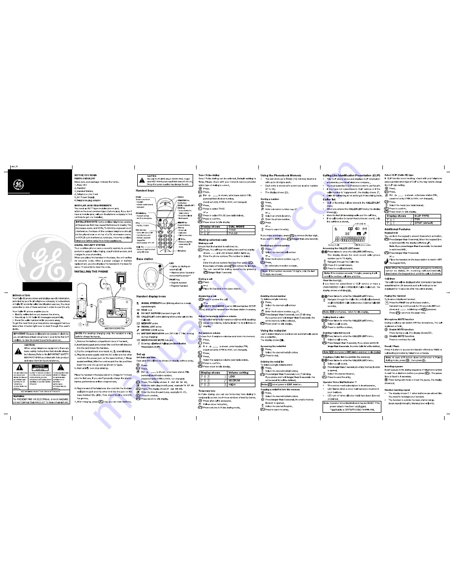 GE AU27850 User Manual Download Page 1