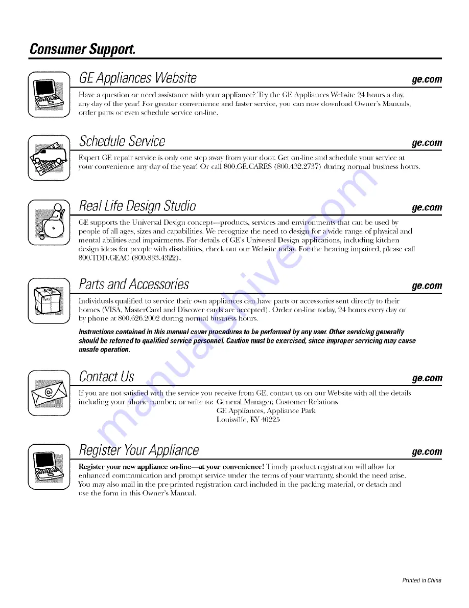 GE AZ29E07DACM1 and Owner'S Manual And Installation Instructions Download Page 28