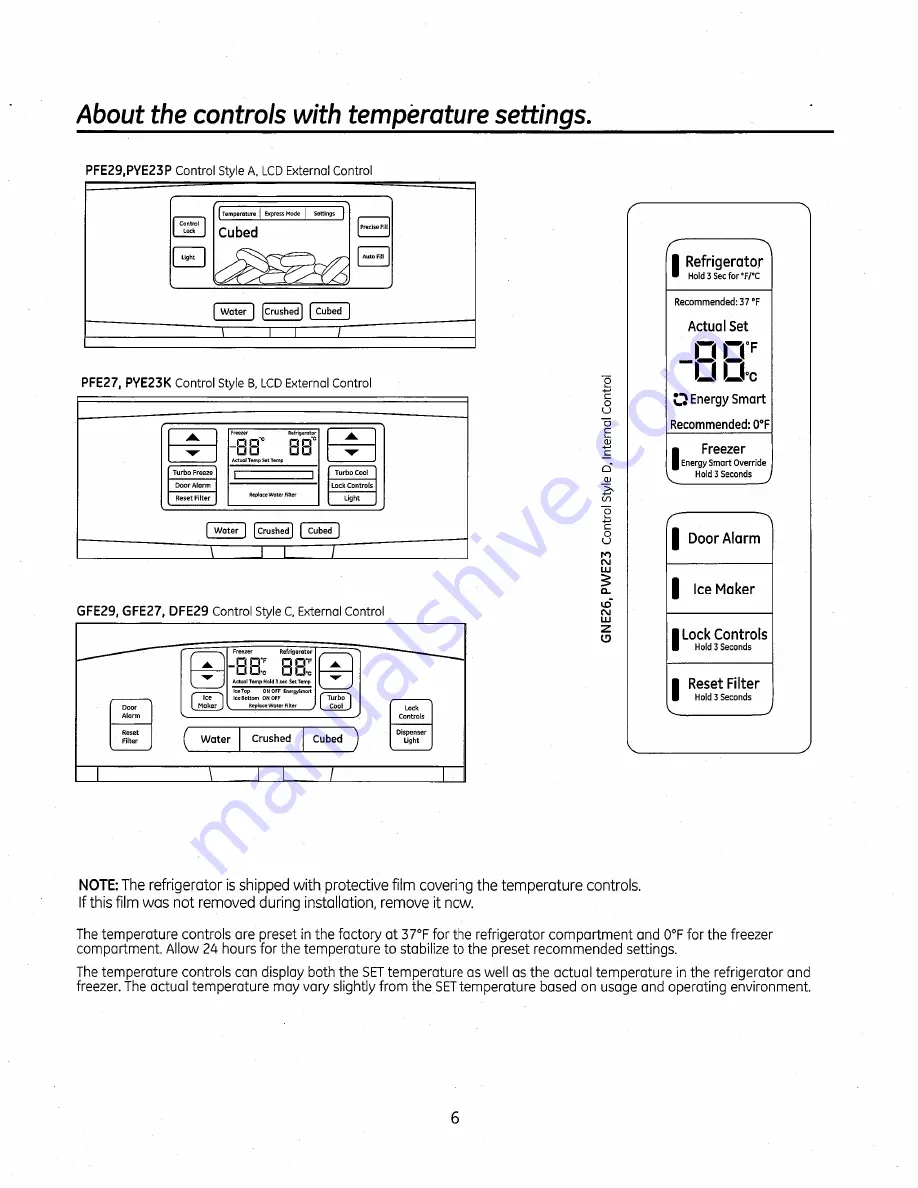 GE Bottom Freezer Refrigerators Скачать руководство пользователя страница 6