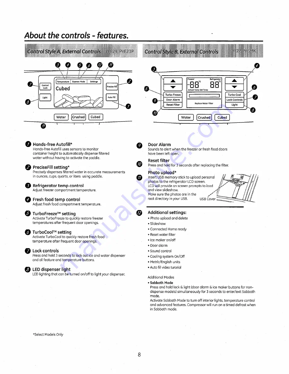 GE Bottom Freezer Refrigerators Скачать руководство пользователя страница 8