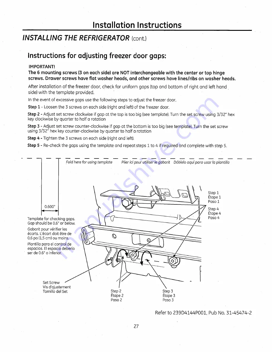 GE Bottom Freezer Refrigerators Скачать руководство пользователя страница 27