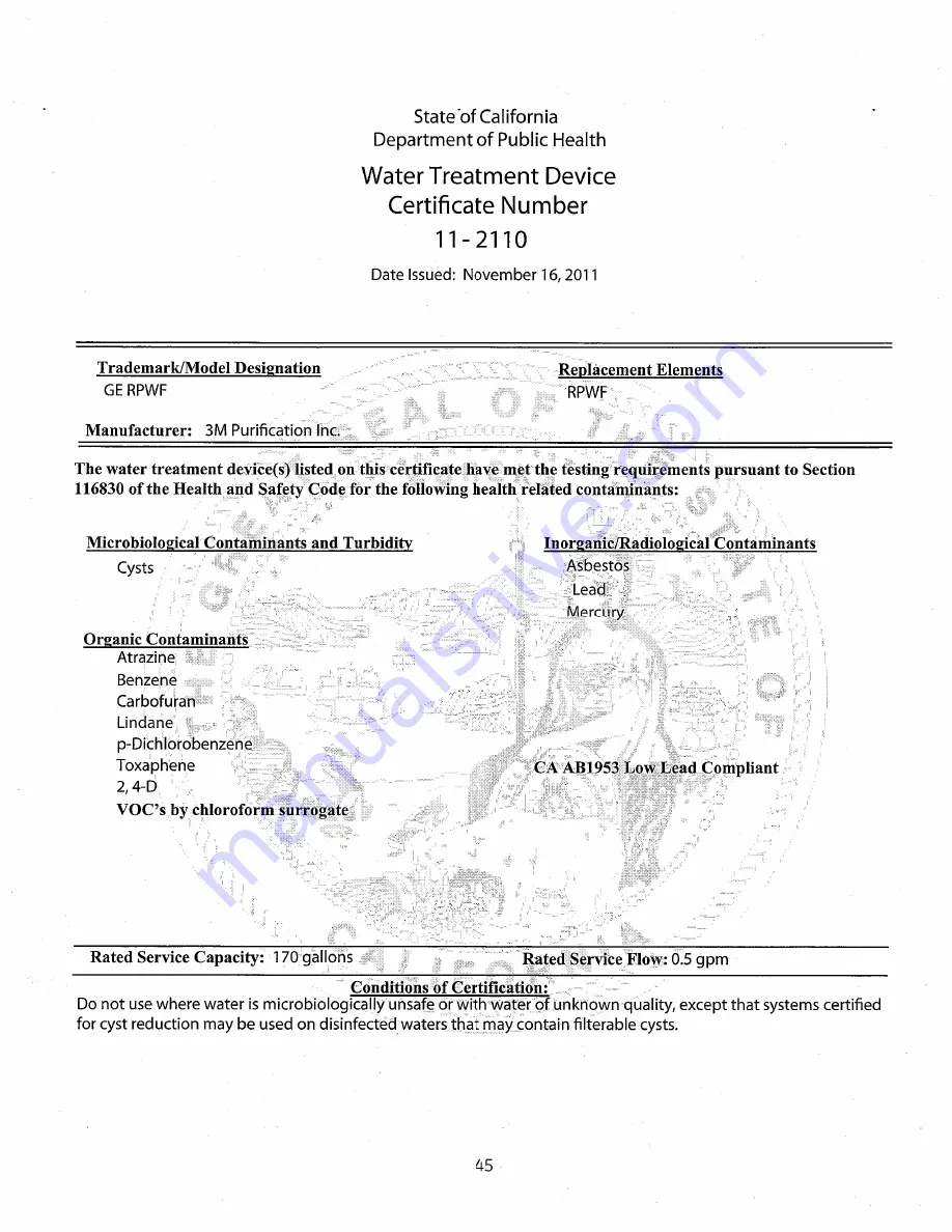 GE Bottom Freezer Refrigerators Owner'S Manual And Installation Instructions Download Page 45