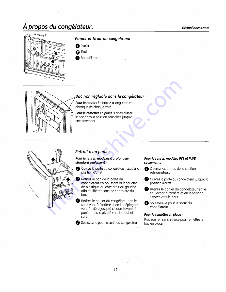 GE Bottom Freezer Refrigerators Скачать руководство пользователя страница 63