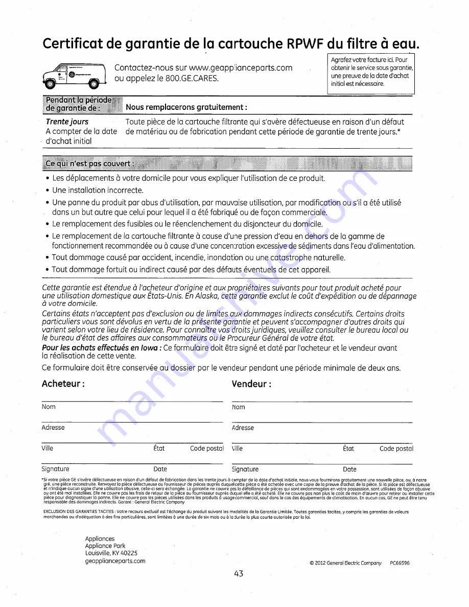 GE Bottom Freezer Refrigerators Owner'S Manual And Installation Instructions Download Page 89