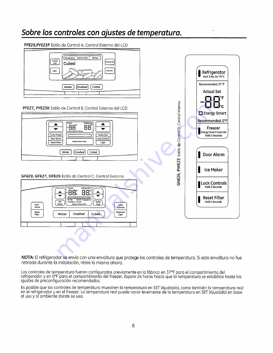 GE Bottom Freezer Refrigerators Owner'S Manual And Installation Instructions Download Page 98