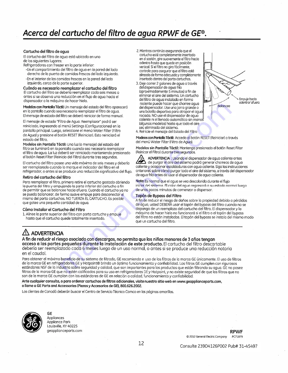 GE Bottom Freezer Refrigerators Скачать руководство пользователя страница 104