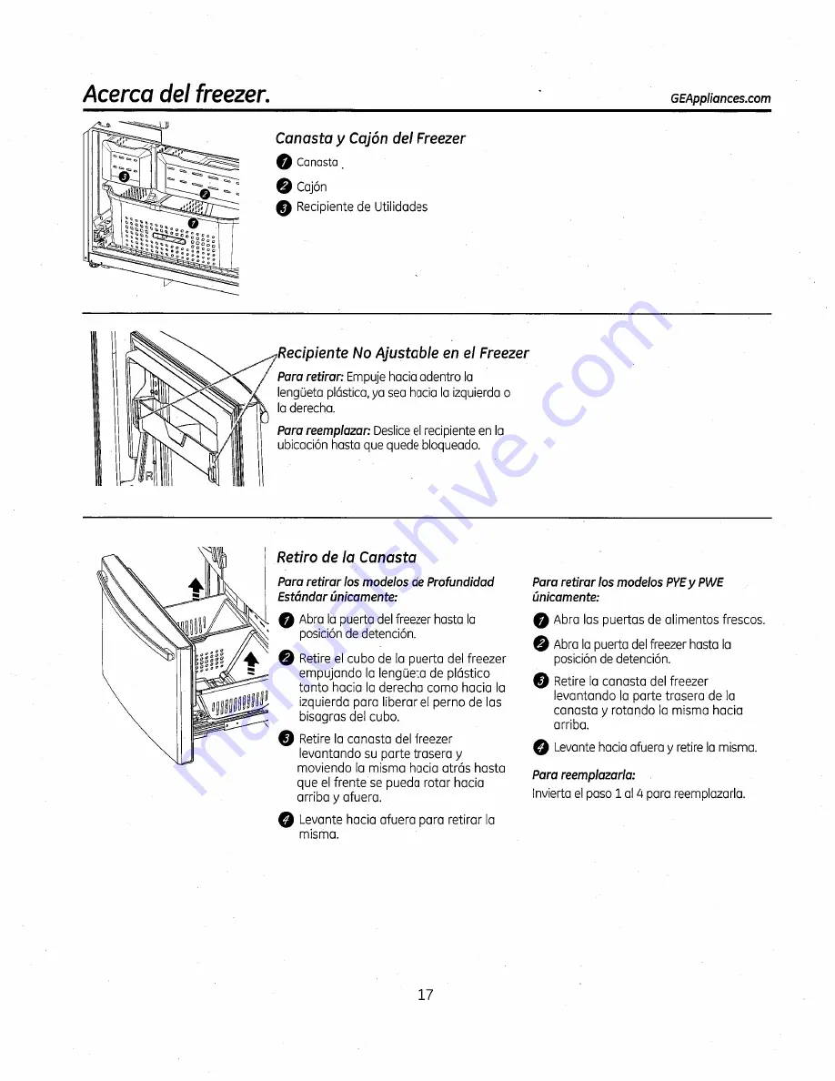 GE Bottom Freezer Refrigerators Owner'S Manual And Installation Instructions Download Page 109