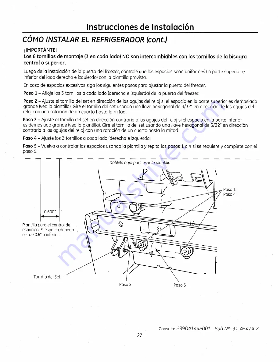 GE Bottom Freezer Refrigerators Owner'S Manual And Installation Instructions Download Page 119