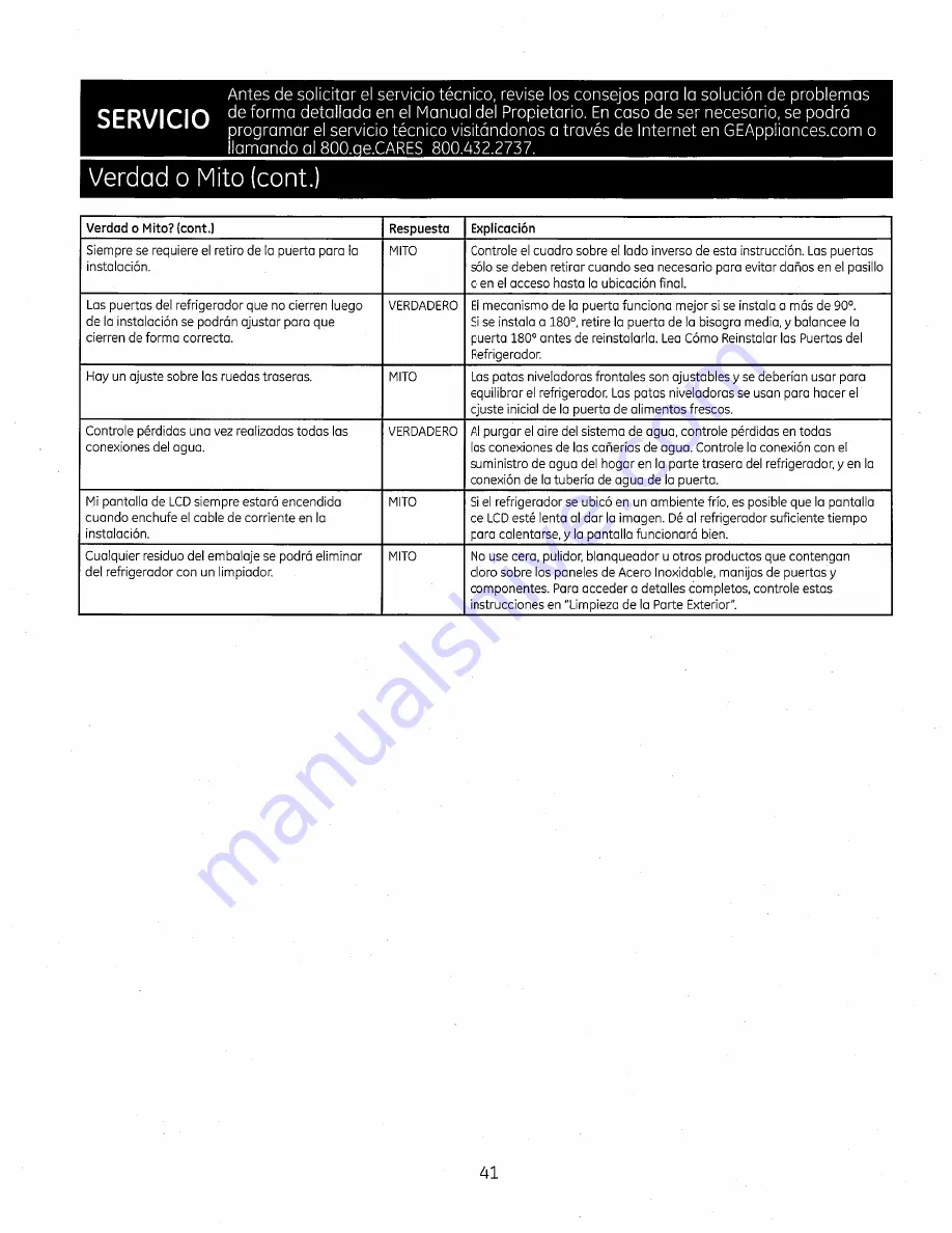 GE Bottom Freezer Refrigerators Owner'S Manual And Installation Instructions Download Page 133