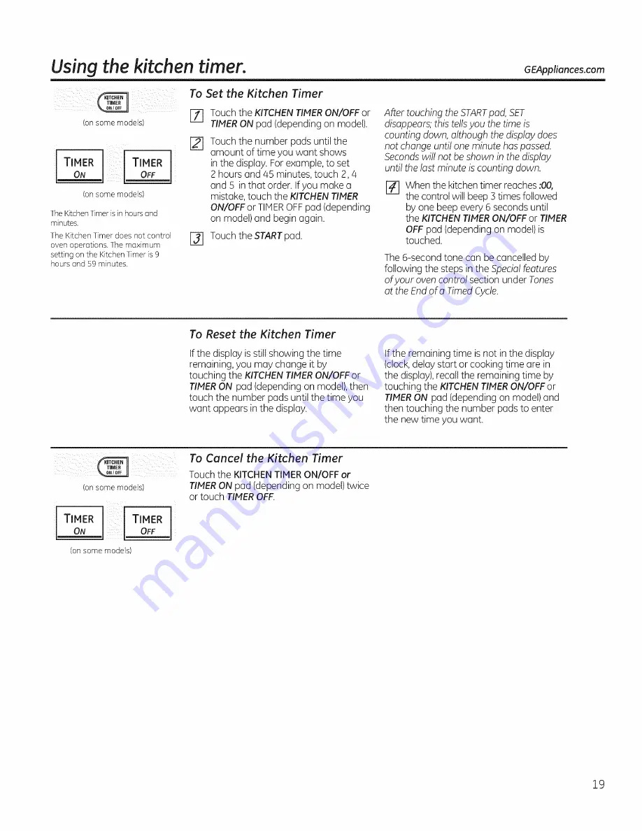 GE C5980 Owner'S Manual Download Page 19