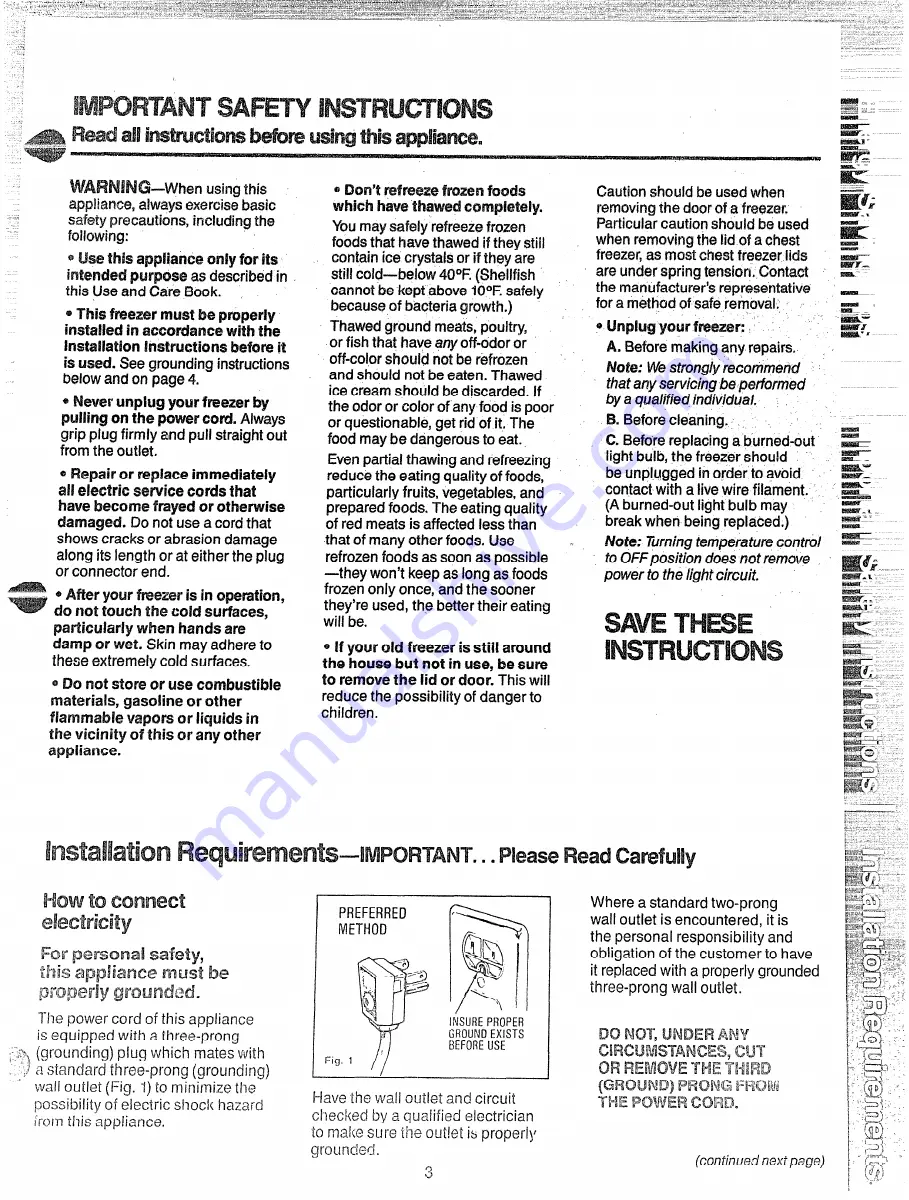 GE CAF16CN Use And Care Manual Download Page 3