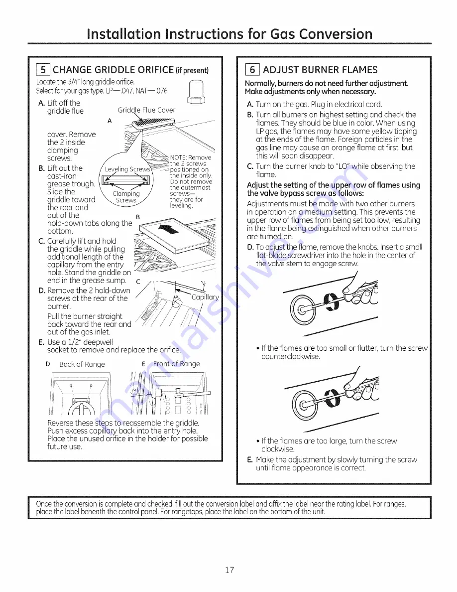 GE CGU366SEH1SS Installation Instructions Manual Download Page 17