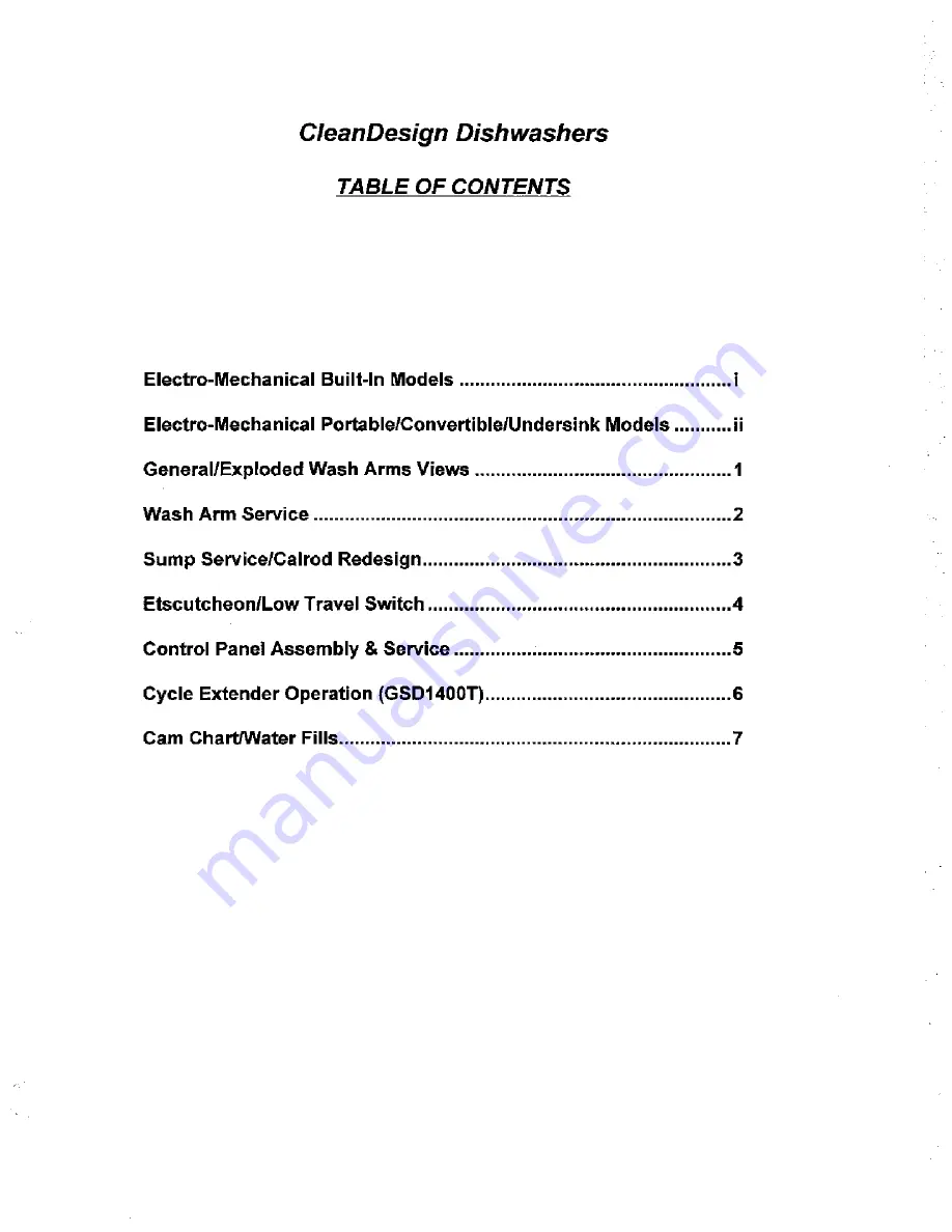 GE CleanDesign GSC1200T Technician Manual Download Page 2