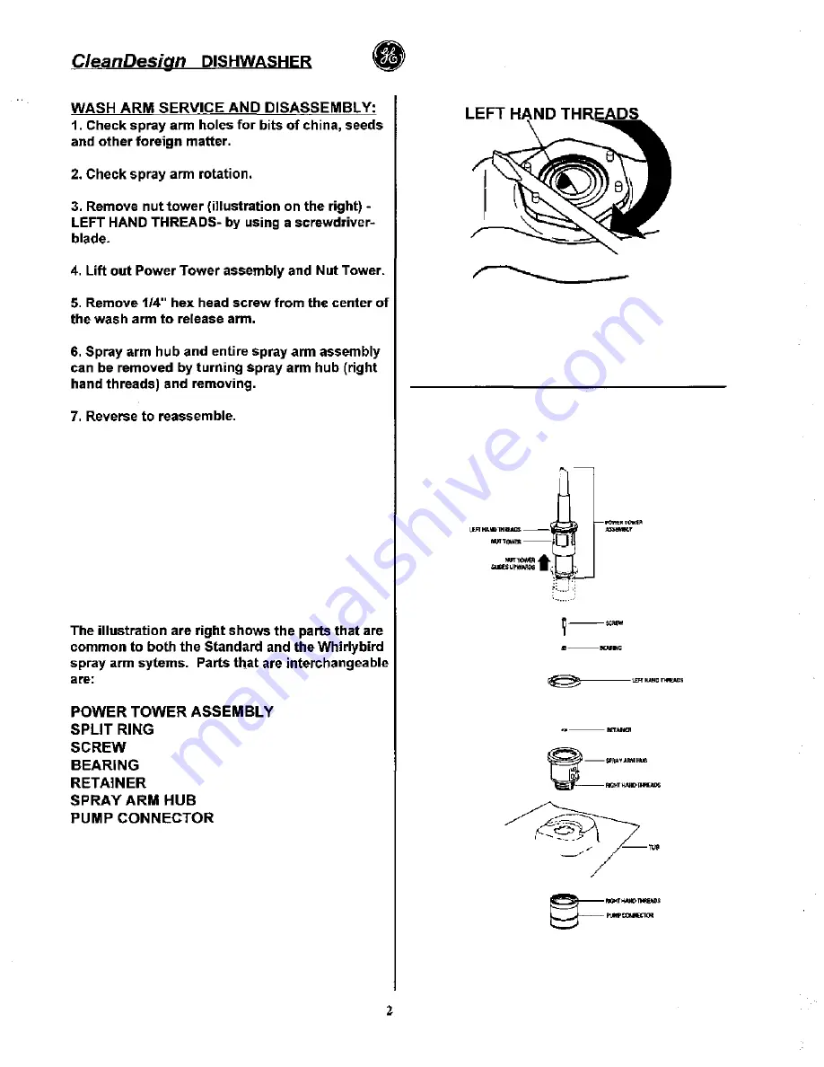 GE CleanDesign GSC1200T Technician Manual Download Page 6