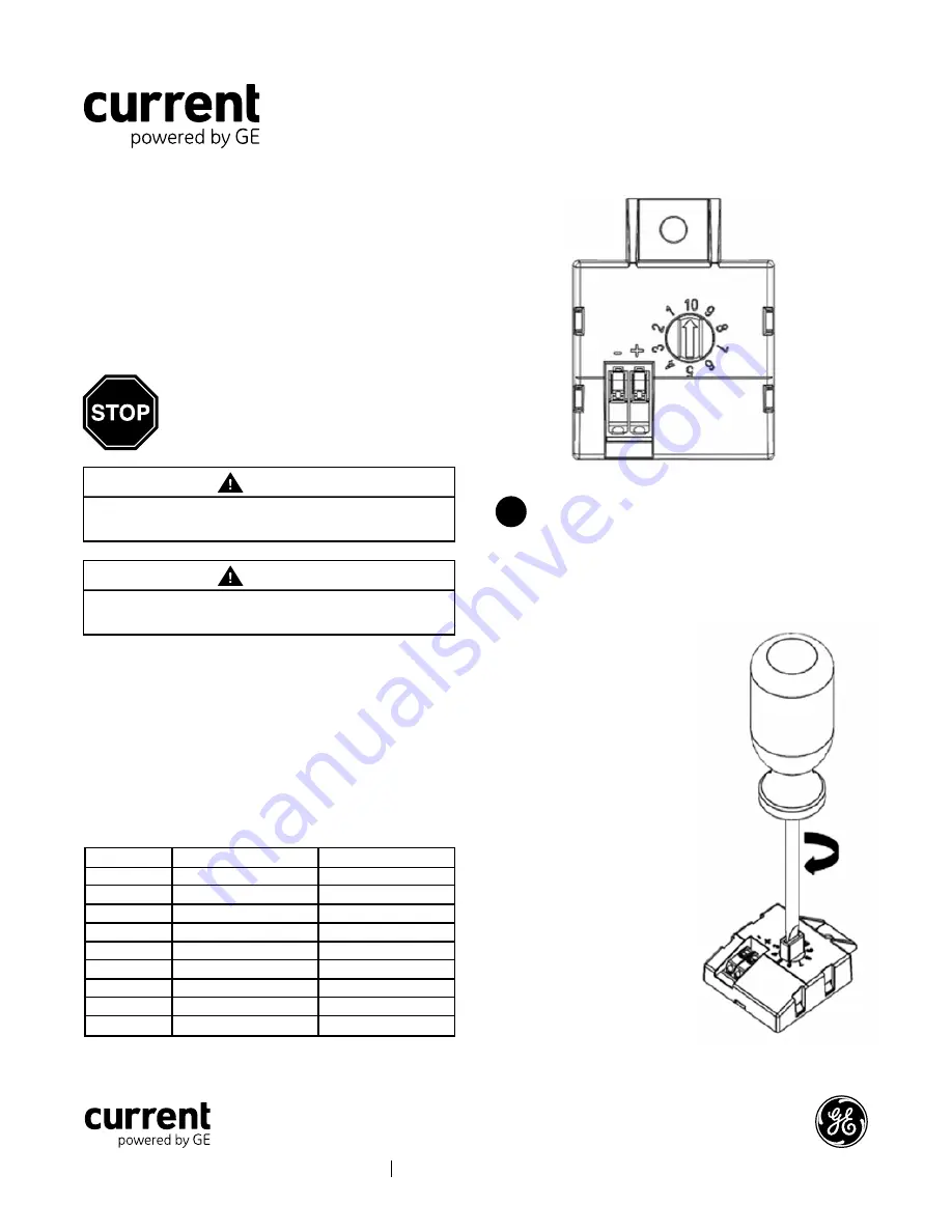 GE Current Evolve Installation Manual Download Page 1