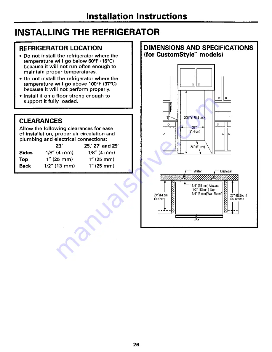 GE CustomStyle GSC23LSRSS Скачать руководство пользователя страница 26