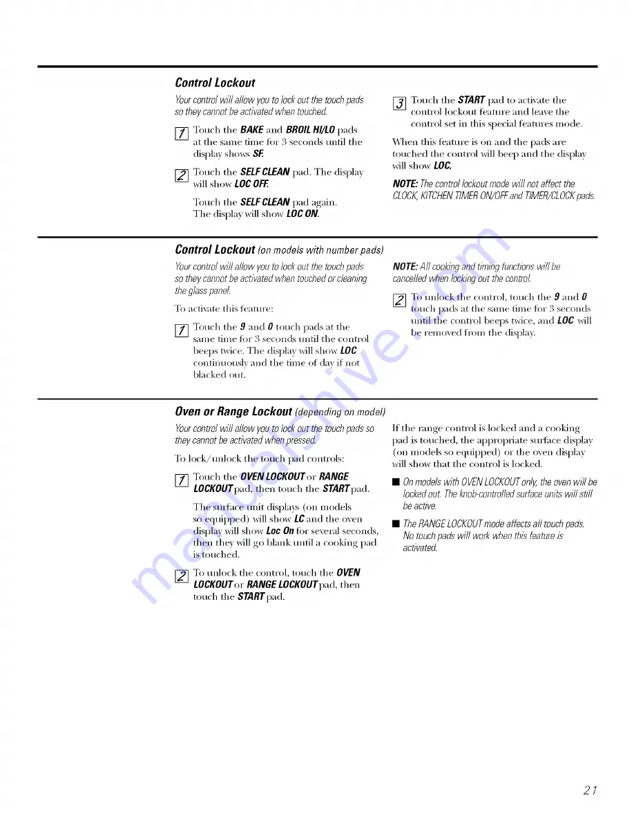 GE EER3000F01CC Owner'S Manual Download Page 21