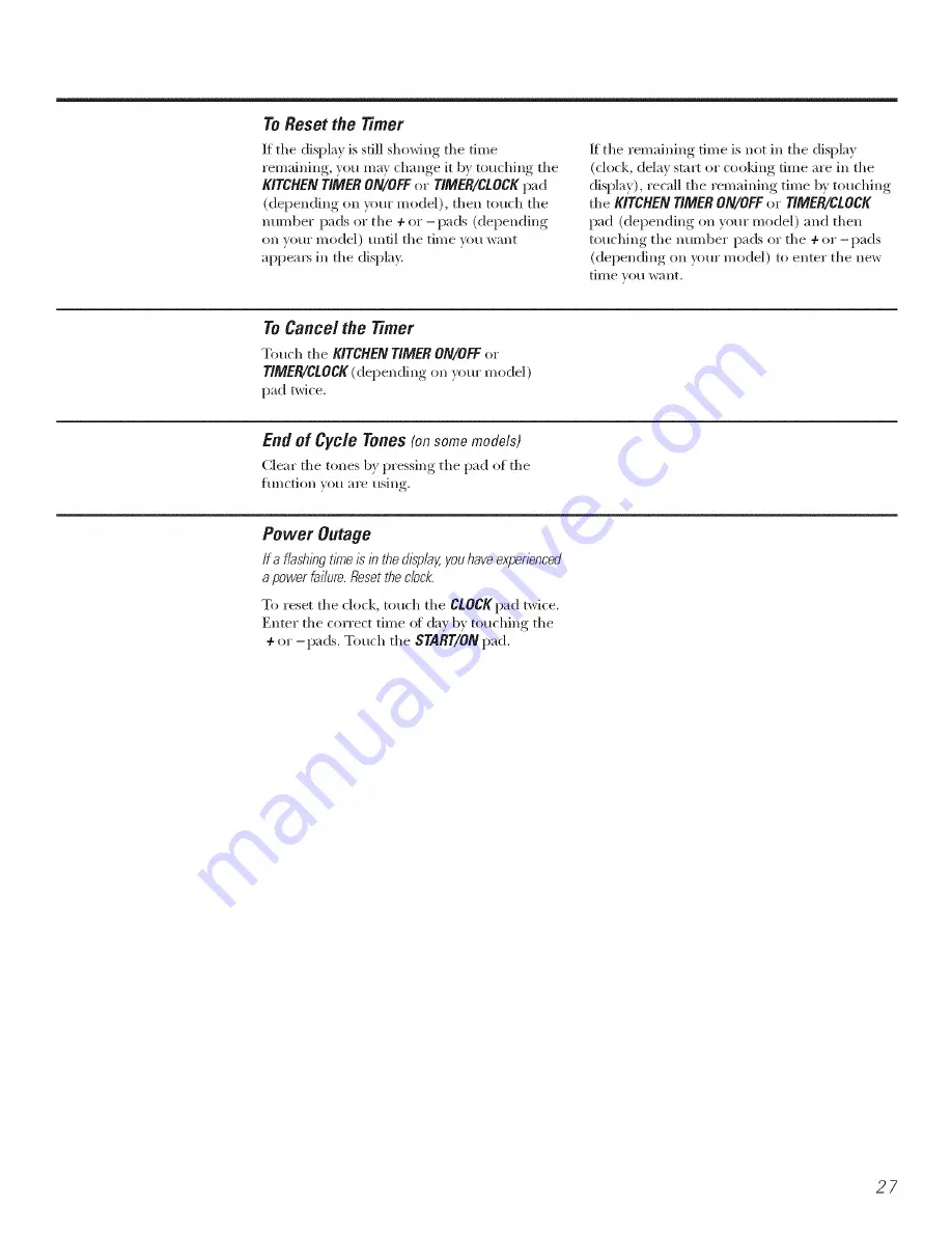 GE EER3000F01CC Owner'S Manual Download Page 27