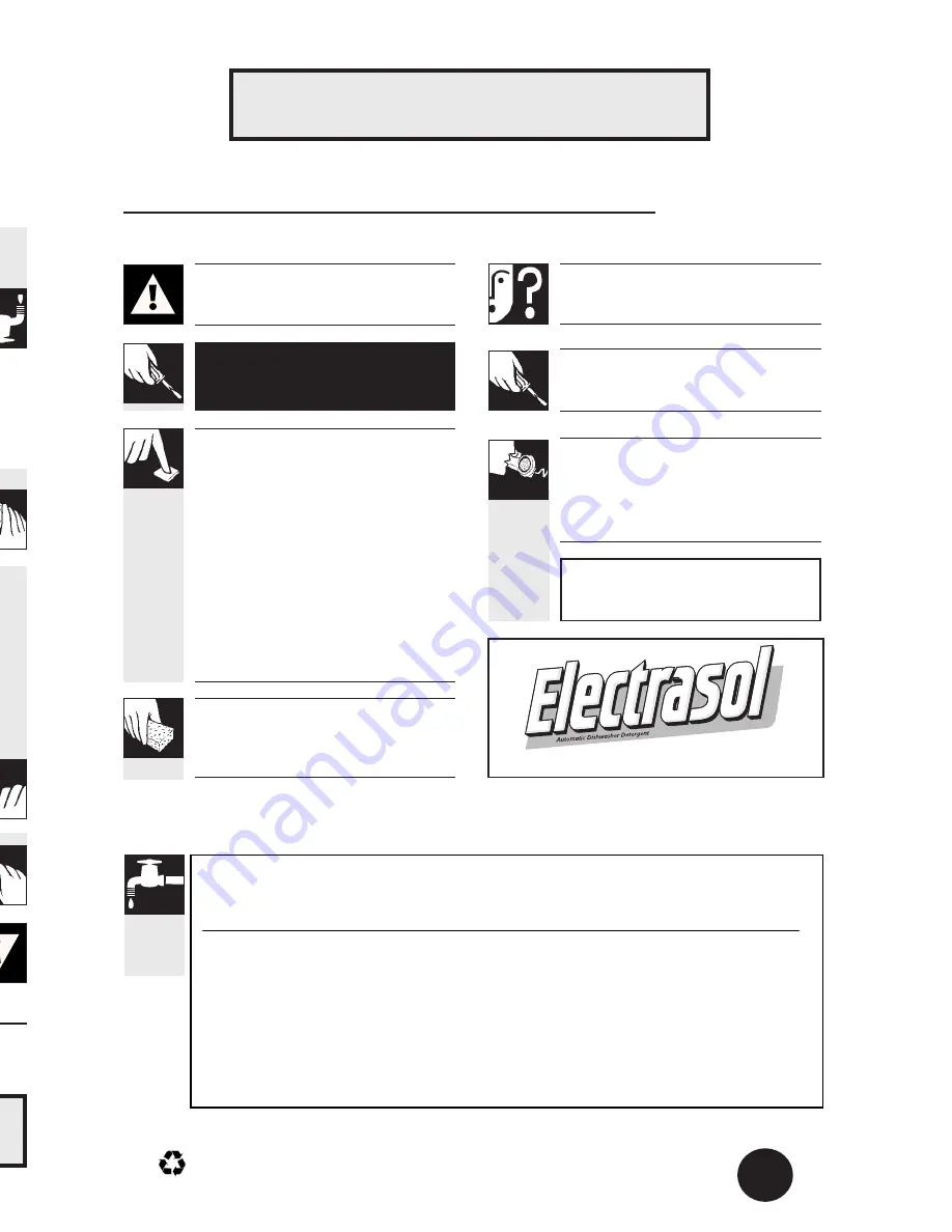 GE Electronic Dishwasher Use And Care Manual Download Page 1